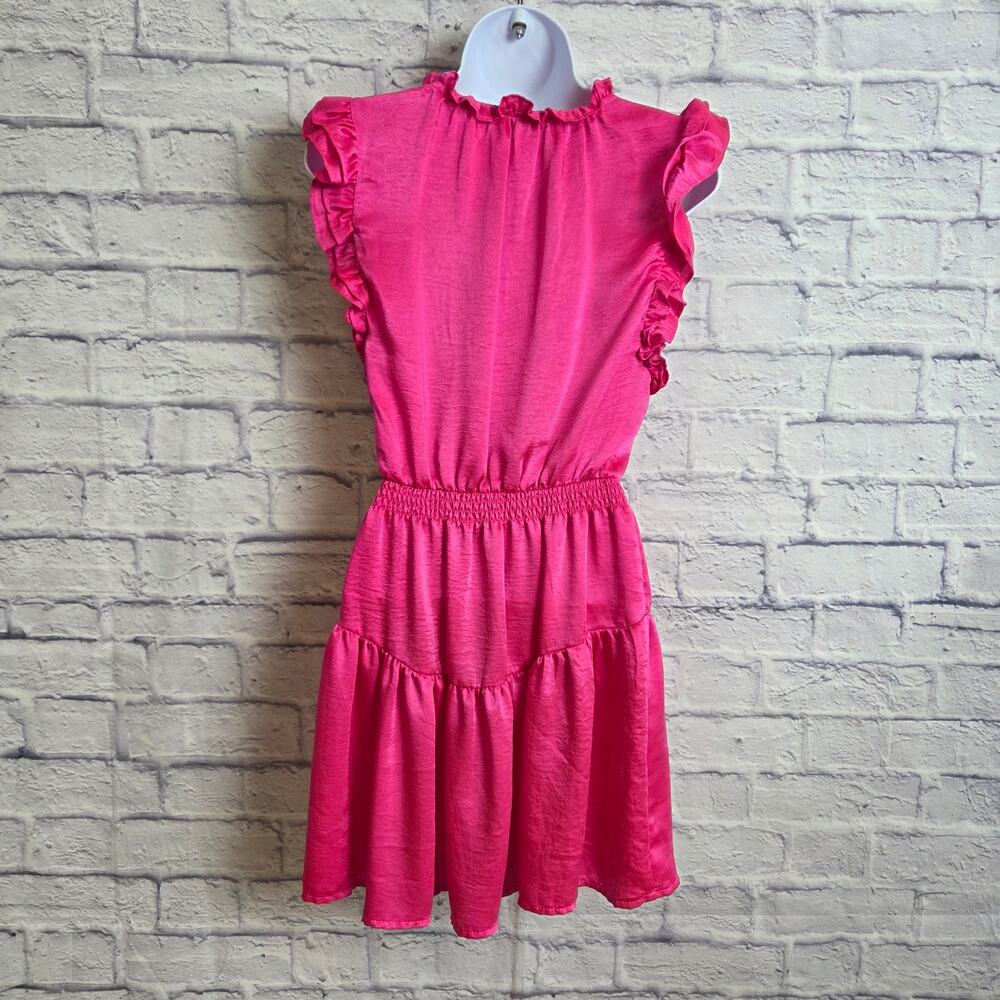 Steve Madden XS Pink Prairie Dreams Flutter Sleeve Mini Dress - Picture 2 of 11